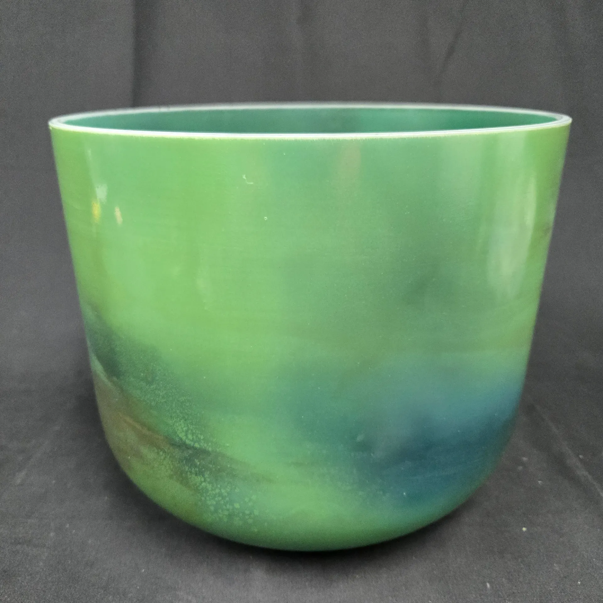 [#5539] 10" Moldavite Infused Quartz Crystal Singing Bowl | 4C-33 | 256 Hz