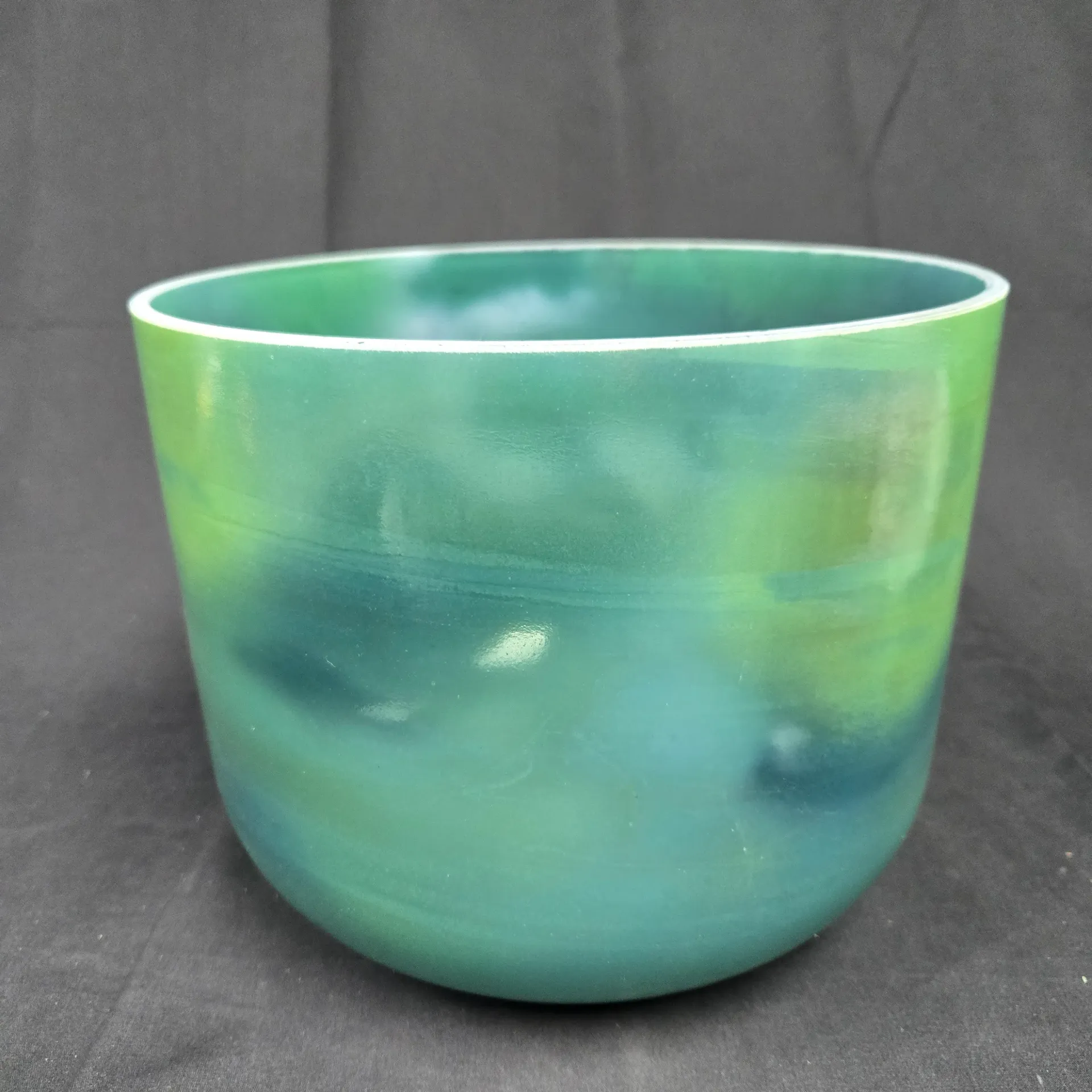 [#5543] 10" Moldavite Infused Quartz Crystal Singing Bowl | 4C-40 | 255 Hz