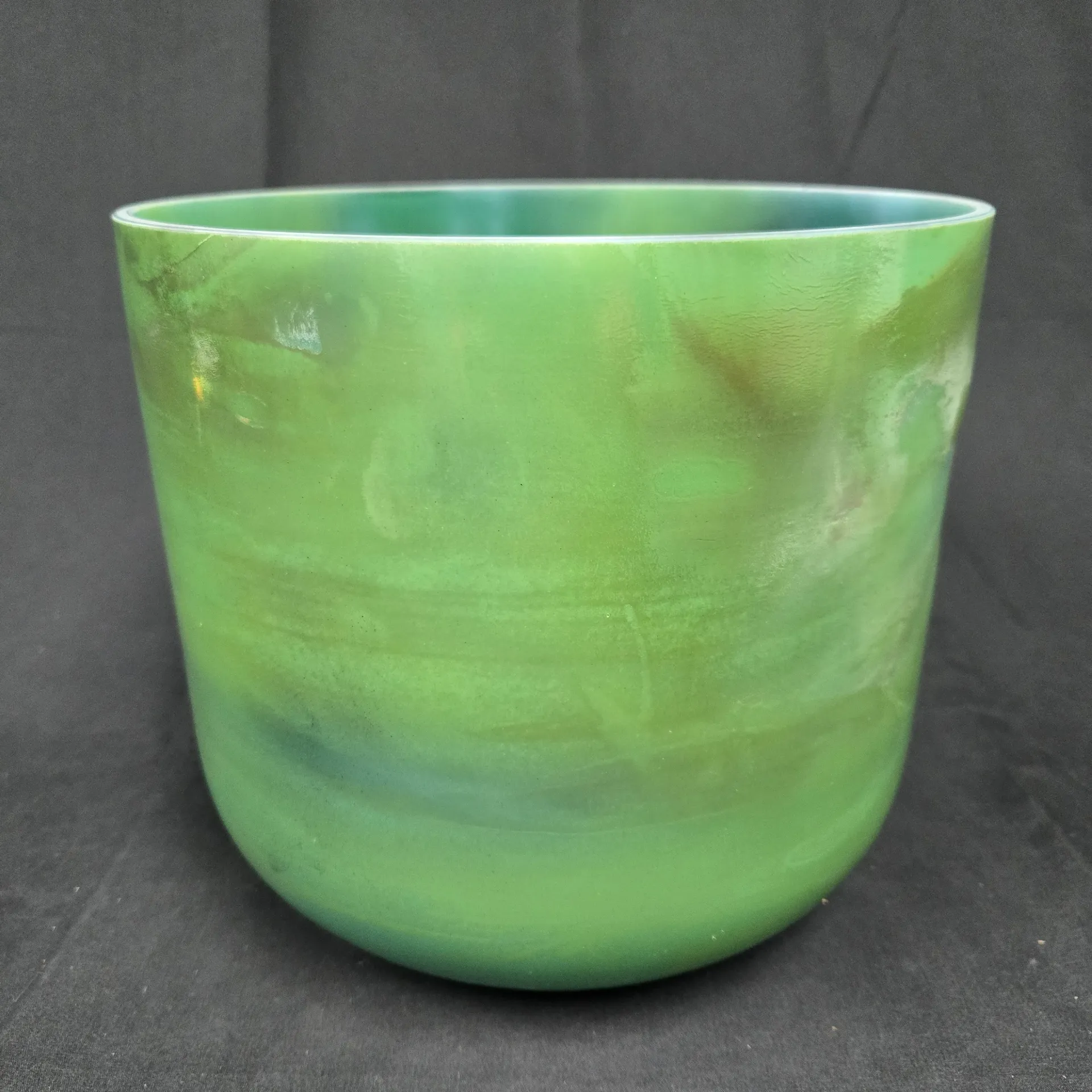 [#5544] 10" Moldavite Infused Quartz Crystal Singing Bowl | 3B+37 | 252 Hz