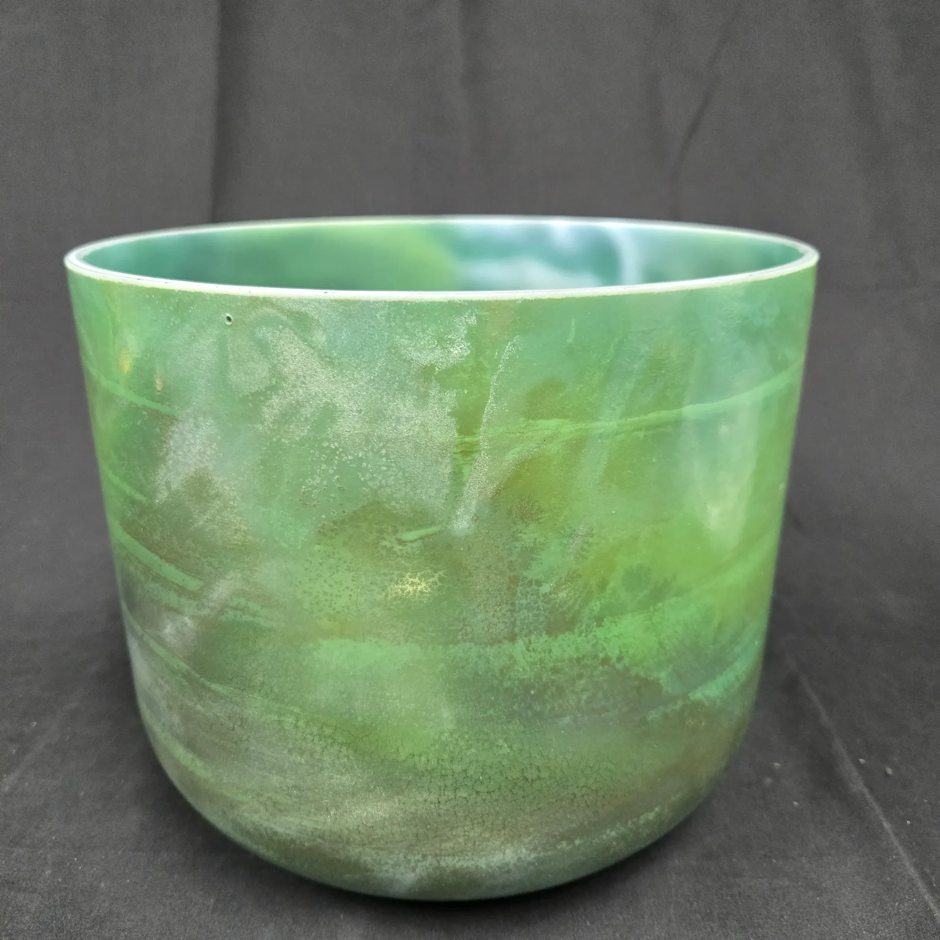 [#5546] 10" Moldavite Infused Quartz Crystal Singing Bowl | 3B-6 | 245 Hz