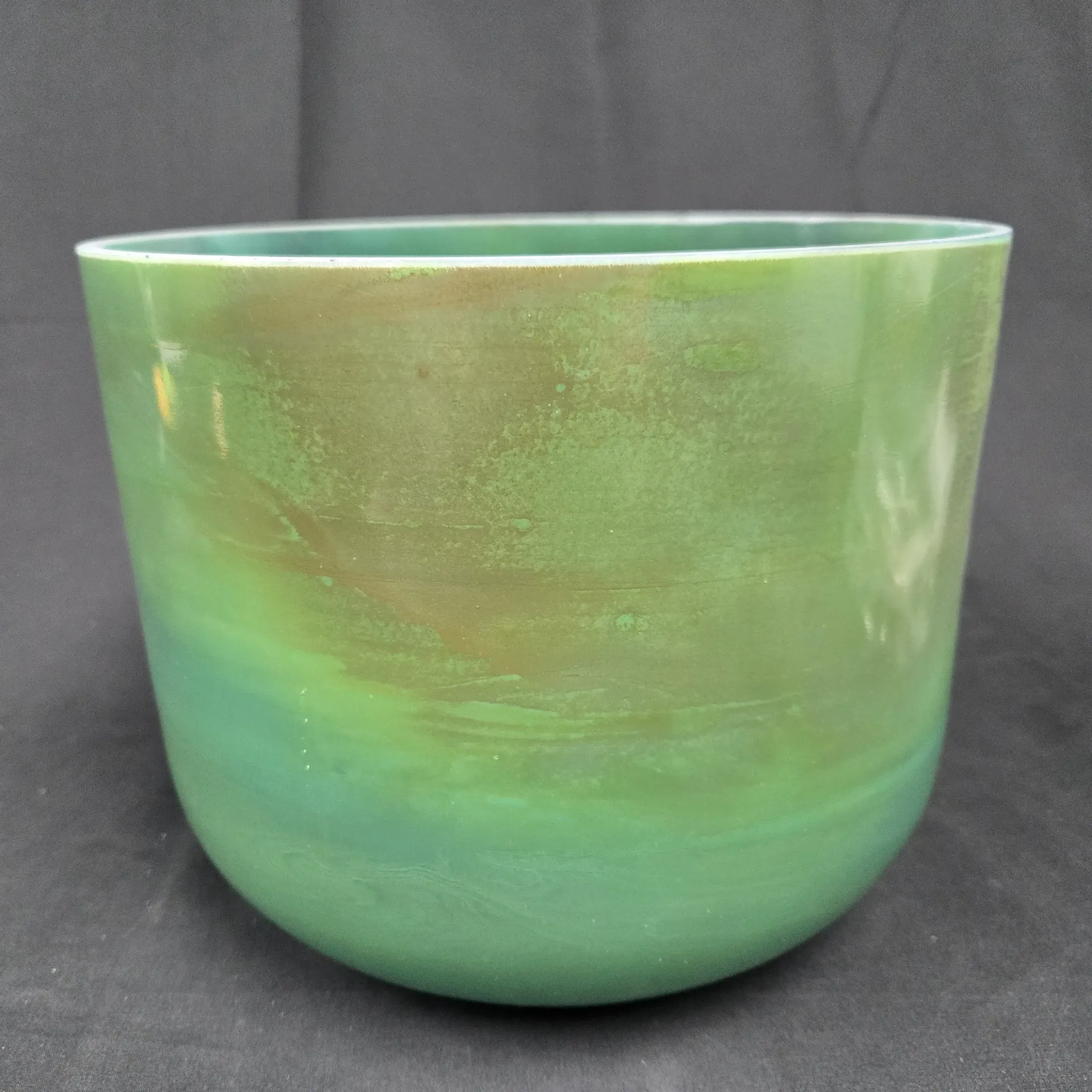 [#5547] 10" Moldavite Infused Quartz Crystal Singing Bowl | 4C+13 | 263 Hz