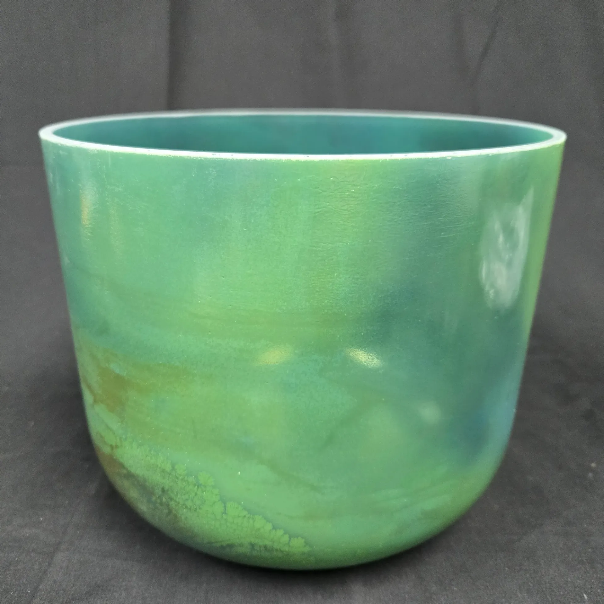 [#5548] 10" Moldavite Infused Quartz Crystal Singing Bowl | 4C-36 | 256 Hz