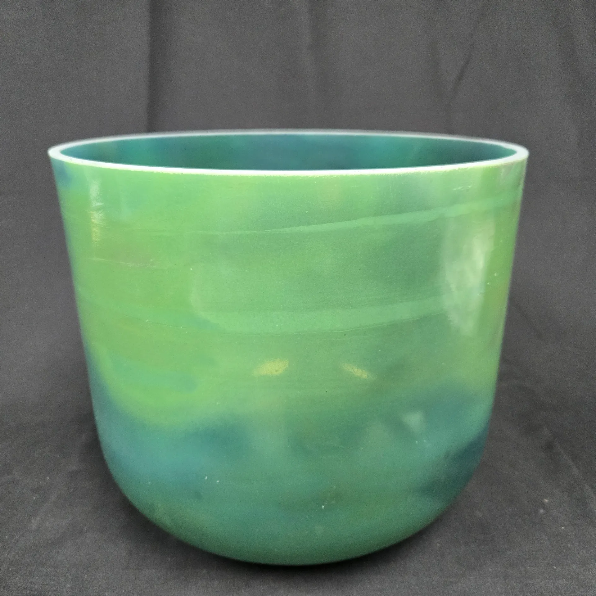 [#5550] 10" Moldavite Infused Quartz Crystal Singing Bowl | 3B+45 | 253 Hz