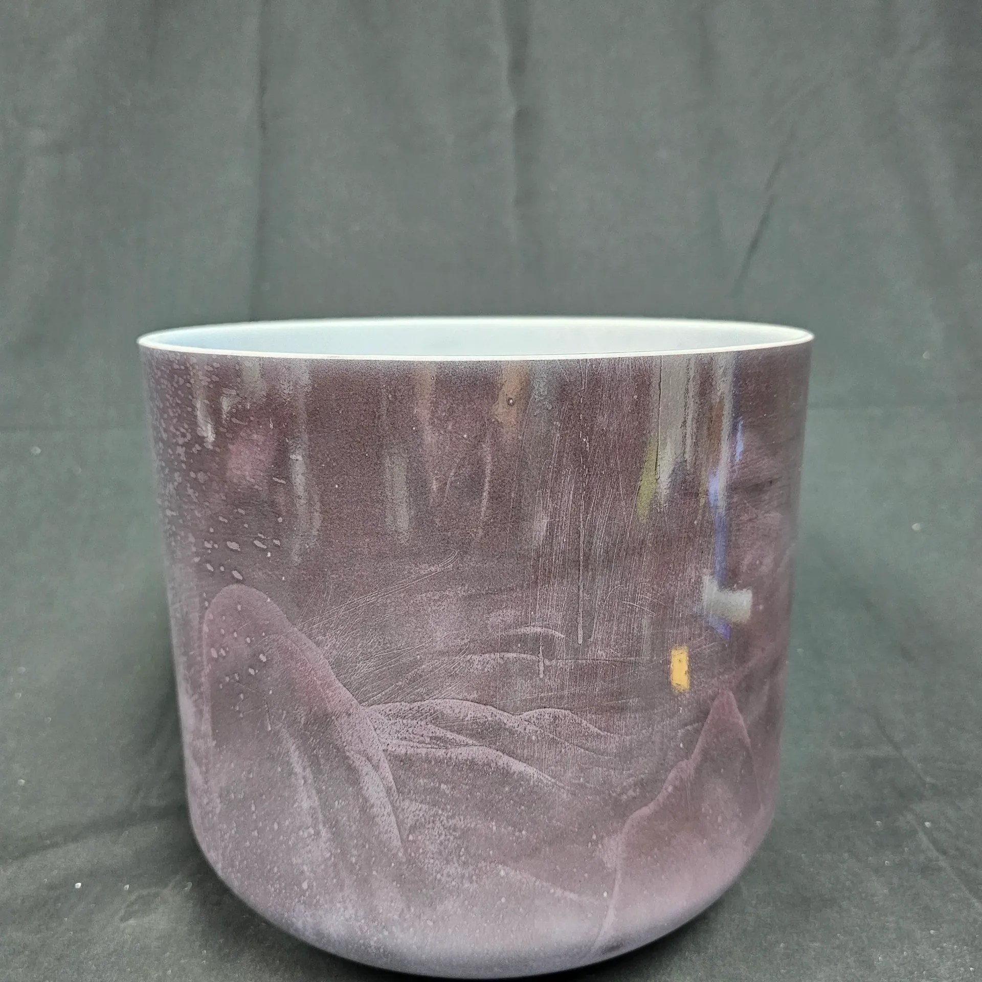 [5558] [#5558] 10" Malaya Purple Garnet Infused Quartz Crystal Singing Bowl | 3G-6 | 195 Hz