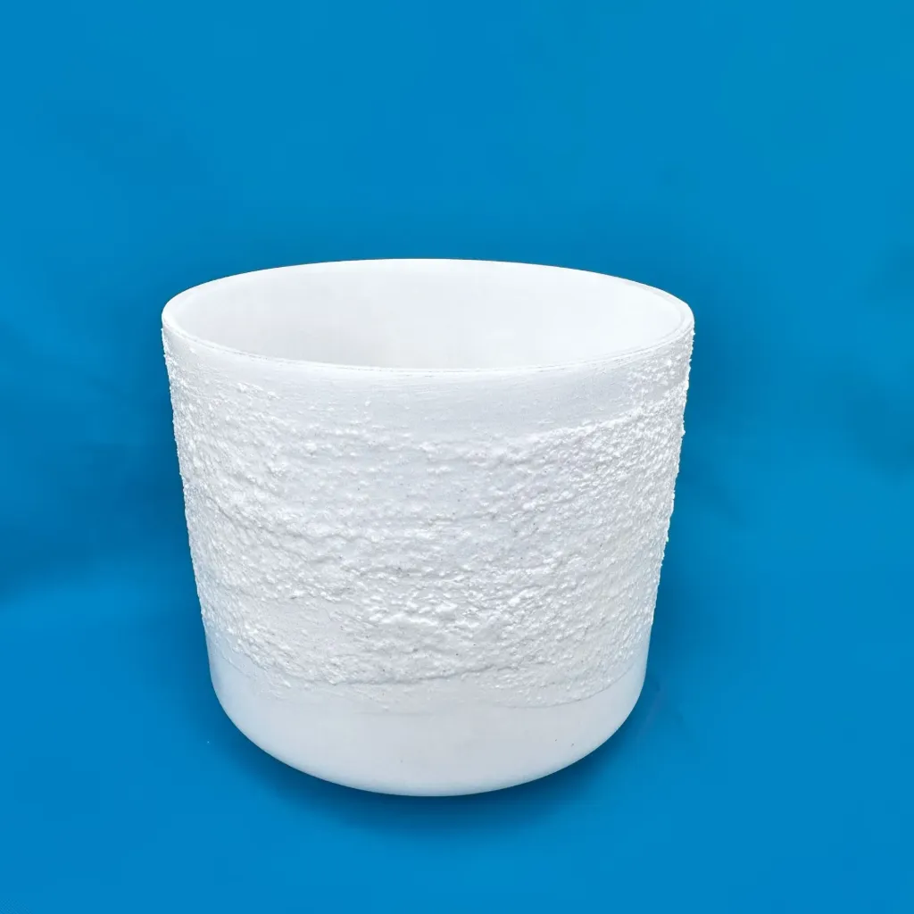 [1079] [#1079] 6.5" Epsom Salt Infused Quartz Crystal Singing Bowl | B+20