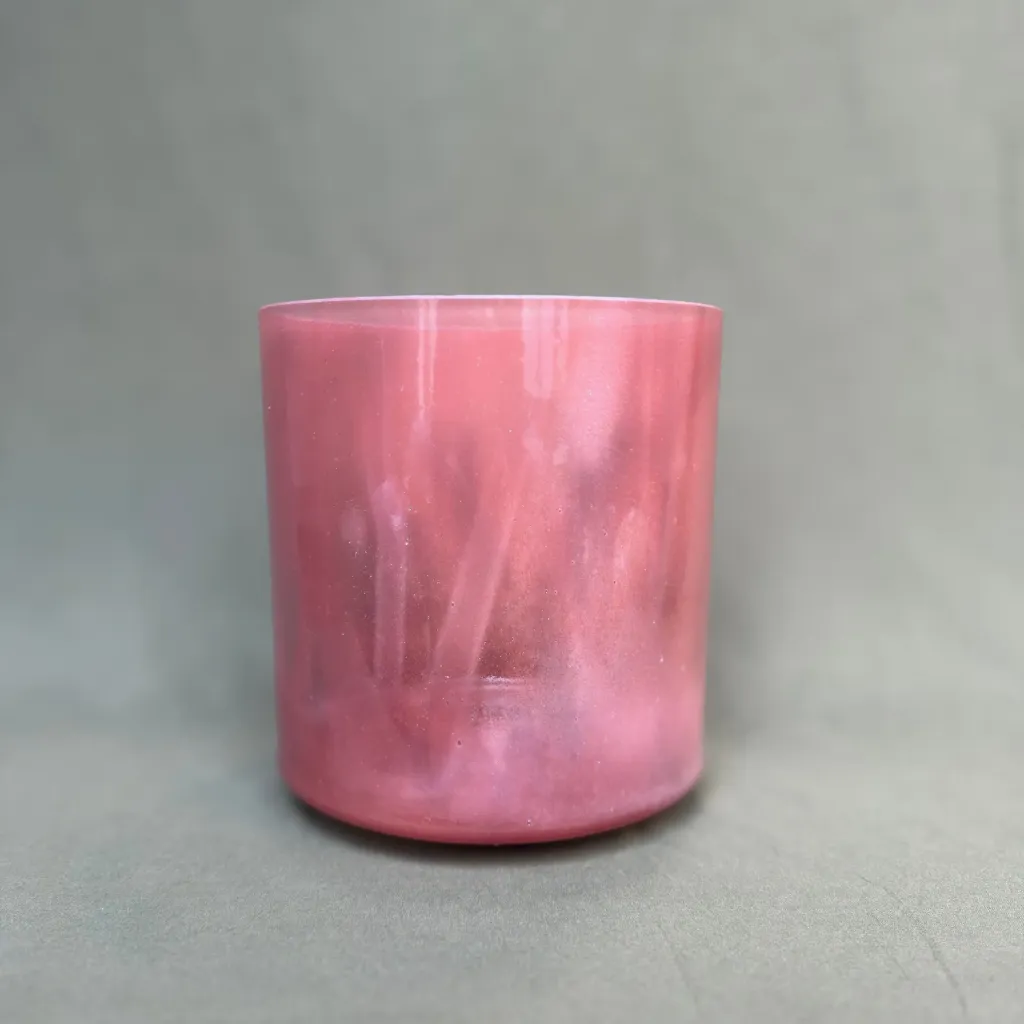 [#1222] 7" Peach Garnet Infused Quartz Crystal Singing Bowl | D-45