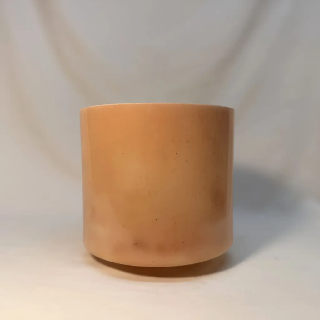 [1343] [#1343] 7" Amber Infused Quartz Crystal Singing Bowl | F+45