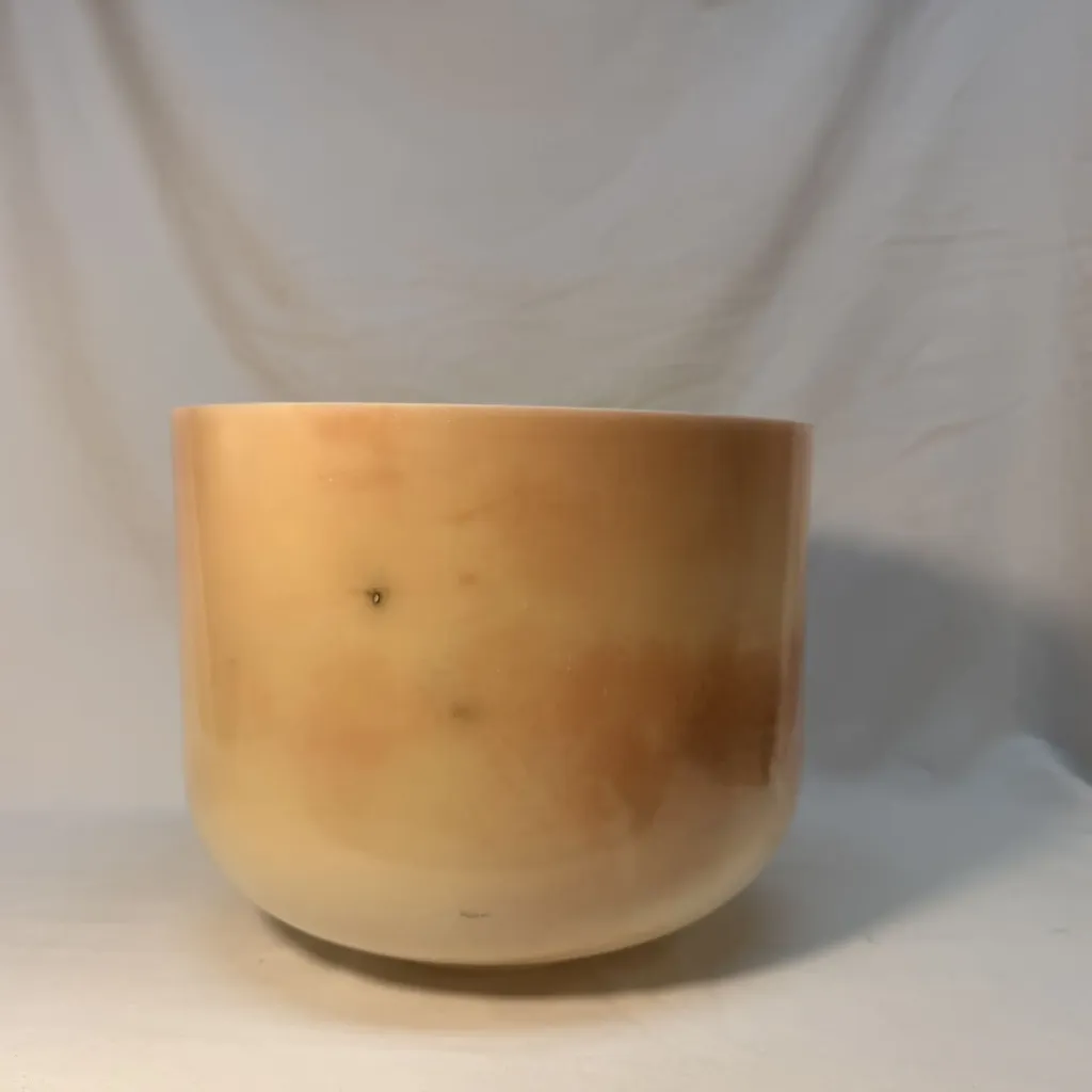 [1593] [#1593] 10" Amber Infused Quartz Crystal Singing Bowl | F#+40