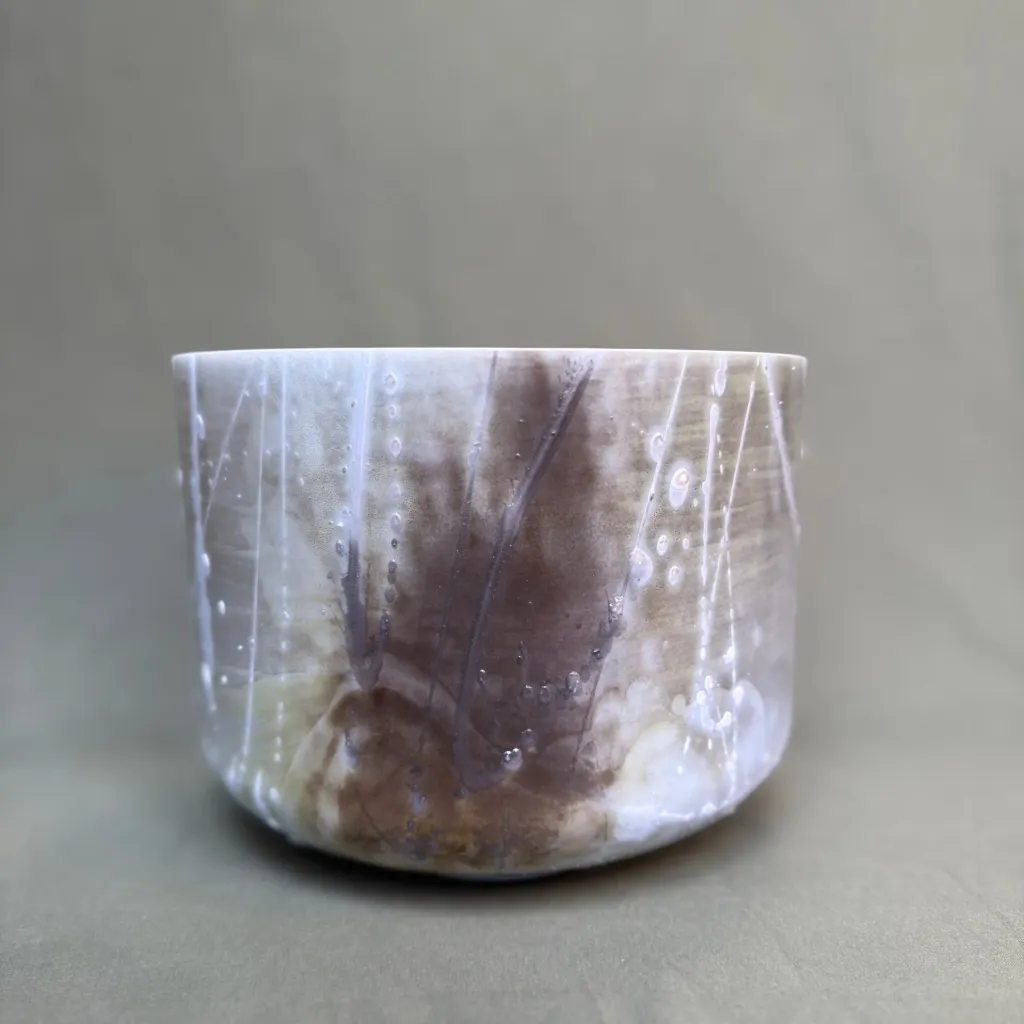 [1708] [#1708] 10" Apatite Infused Quartz Crystal Singing Bowl | 4C+10 | 264 Hz