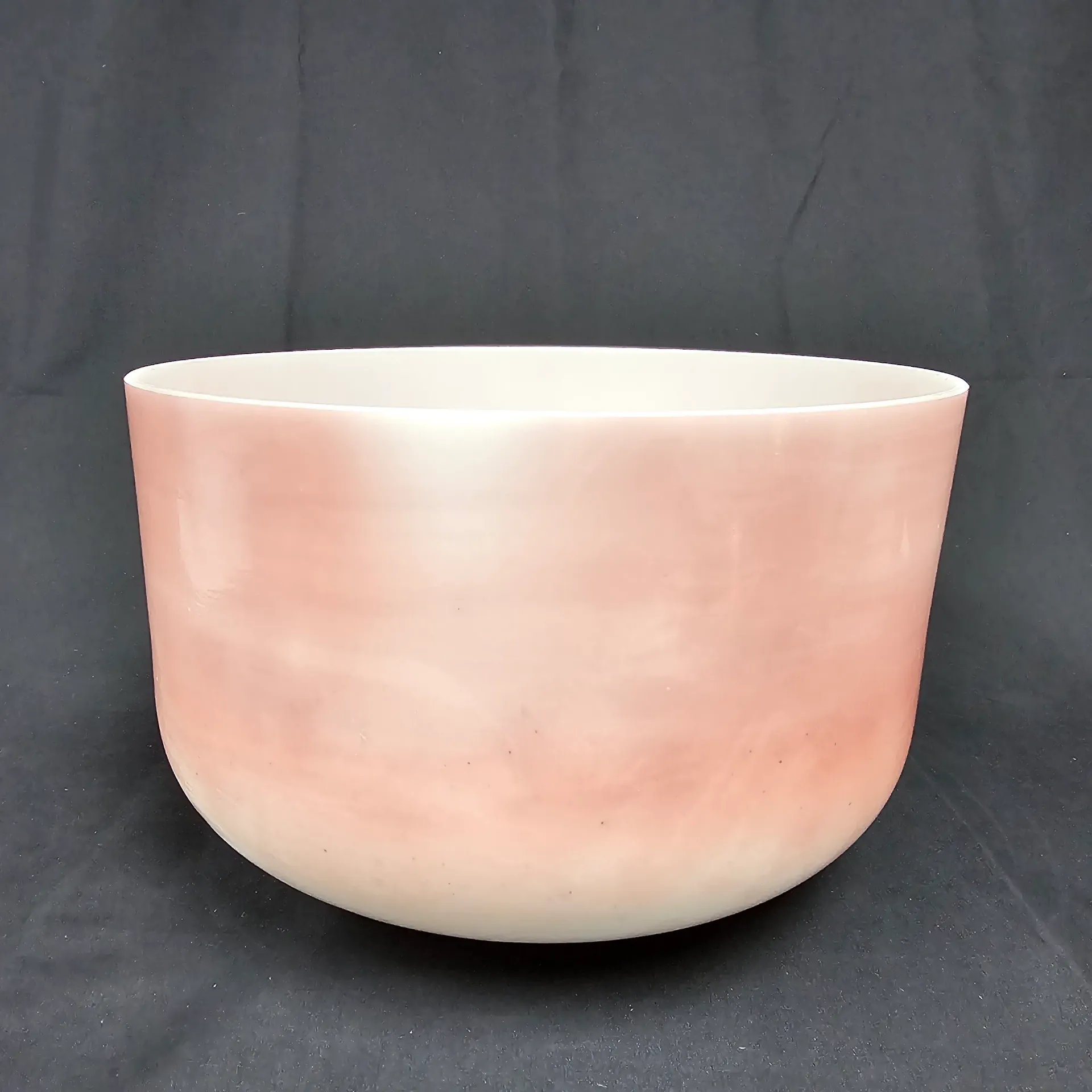 [#1841] 12" Rose Quartz Infused Quartz Crystal Singing Bowl | 3G+44 | 201 Hz