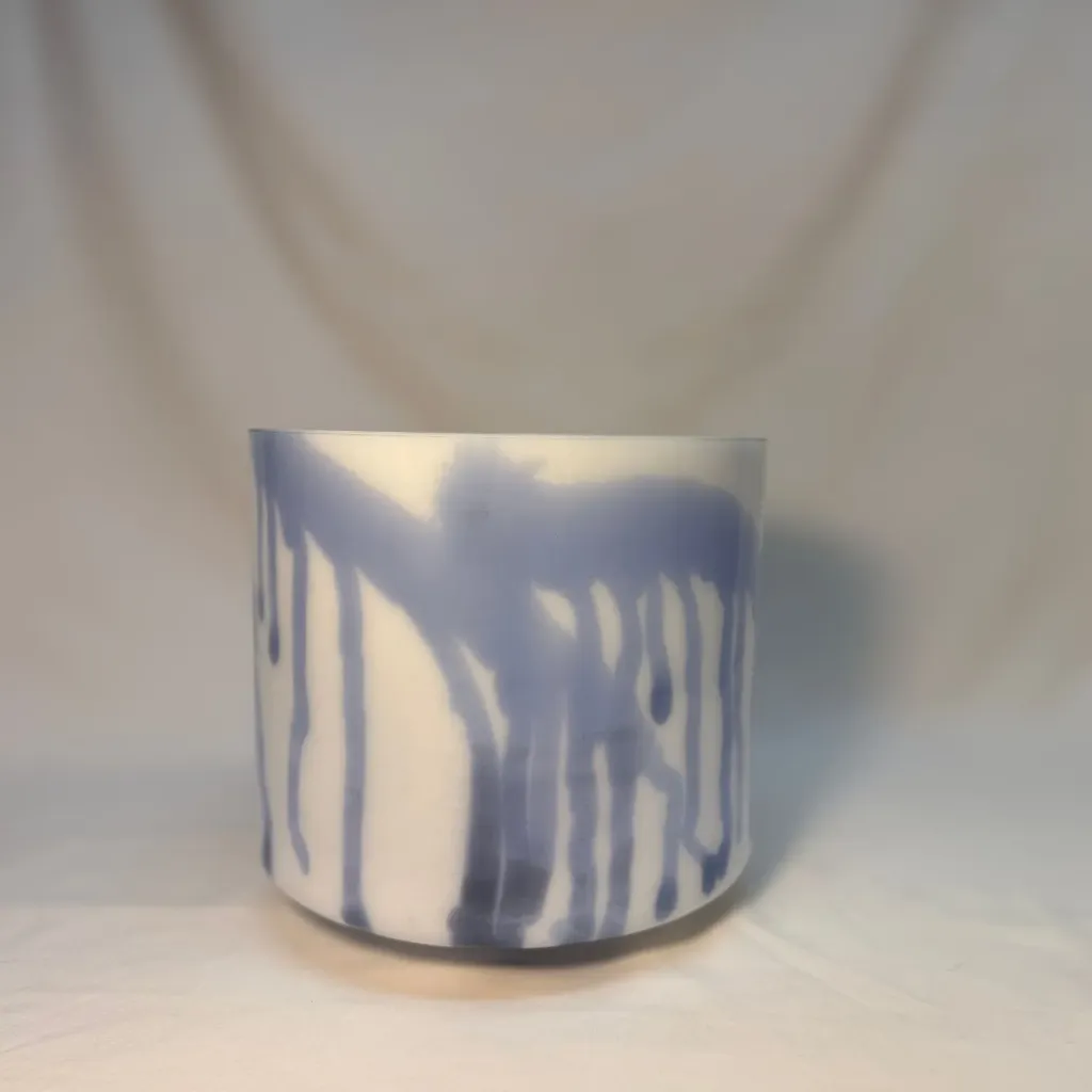 [#292] 8" Lavender Flower Infused Quartz Crystal Singing Bowl | F0