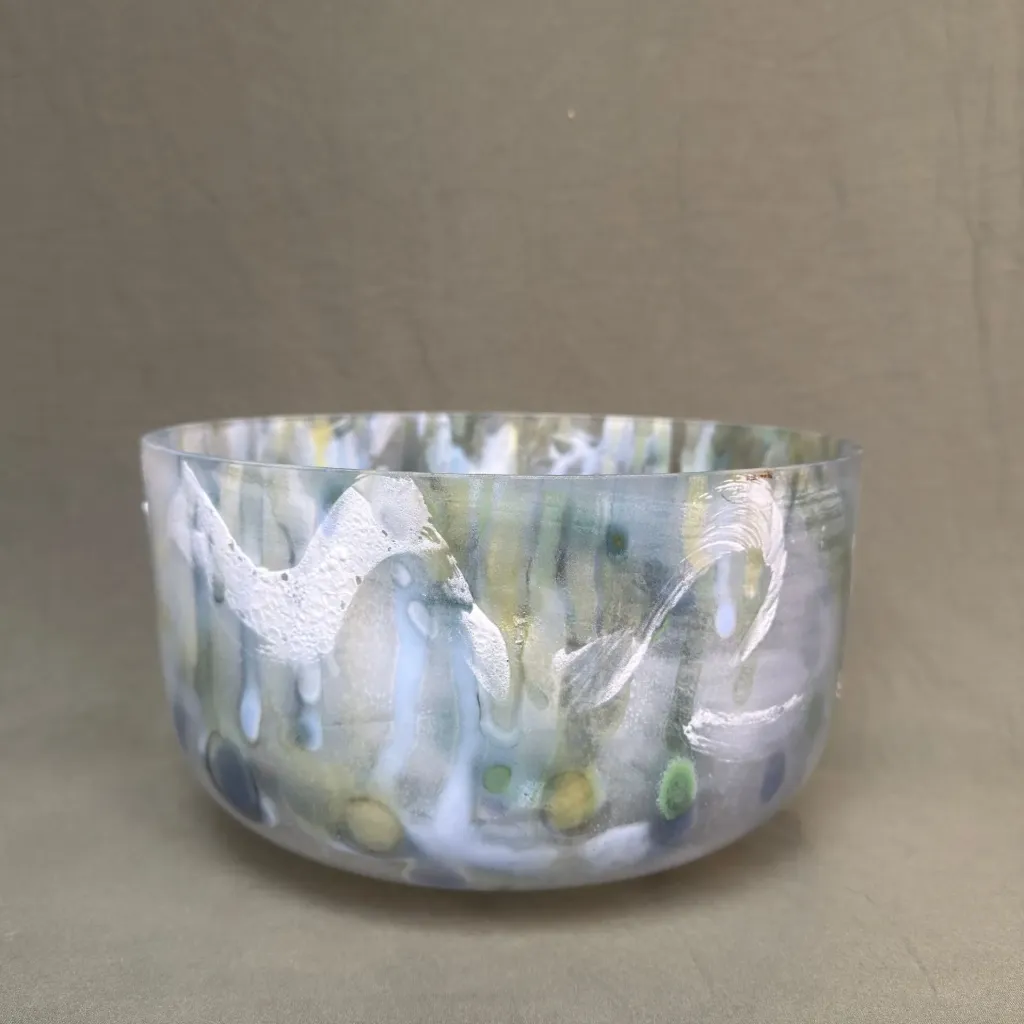 Sacred Geometry Tea Quartz Crystal Singing Bowl | 12" F Note (0) | Concert Pitch | #454