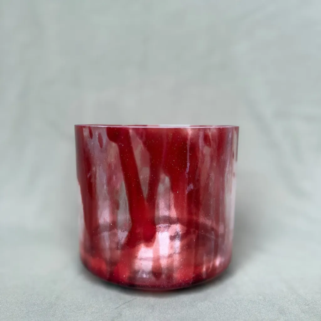 [#567] Dragon's Blood Tree Resin Infused  Quartz Crystal Singing Bowl | 6.5" | F#+35