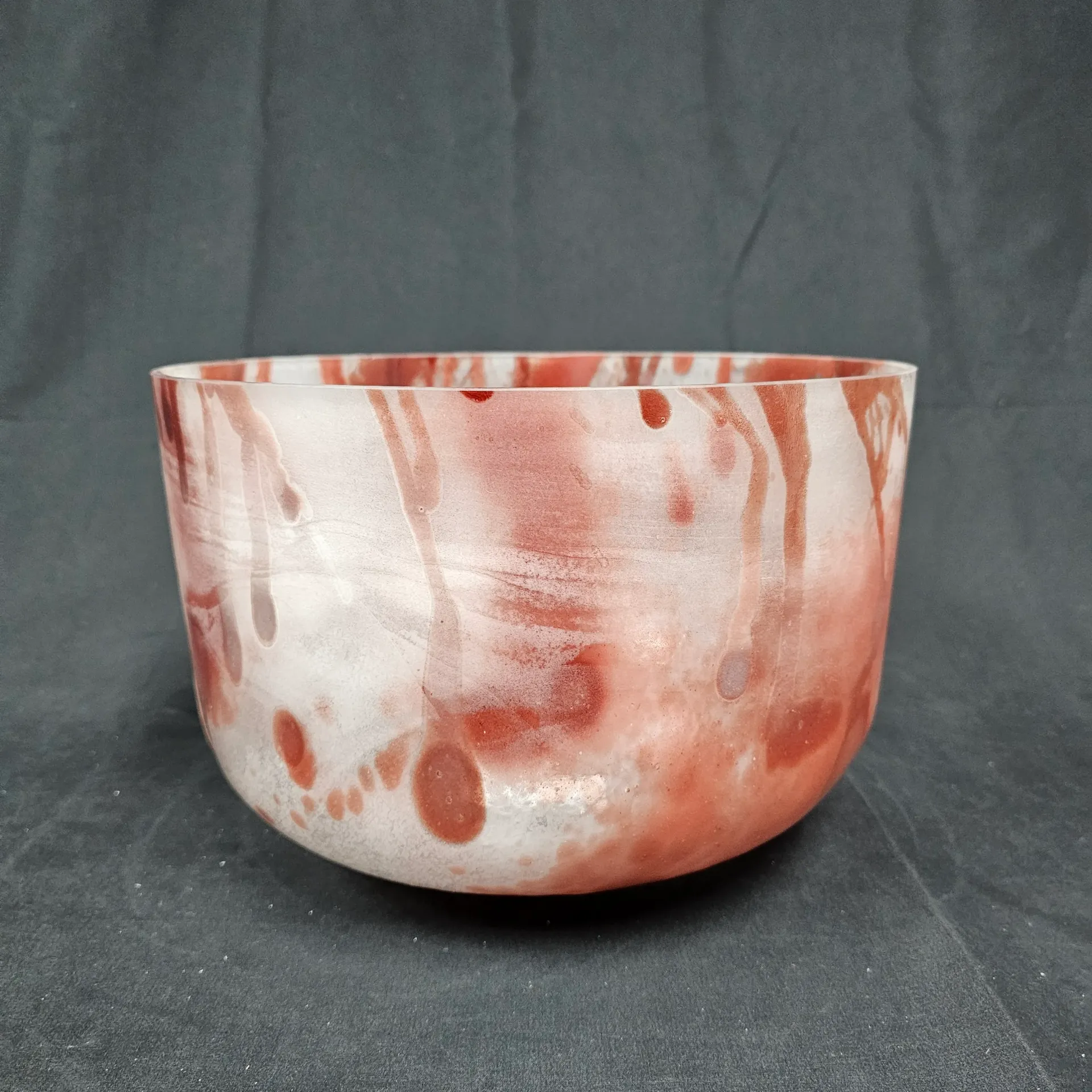 [#780] 12" Dragon's Blood Tree Resin Infused Quartz Crystal Singing Bowl | D-14