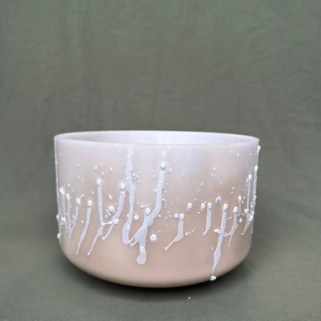 [#1197] 9" Stibnite Infused Quartz Crystal Singing Bowl | 4E-45 | 321 Hz