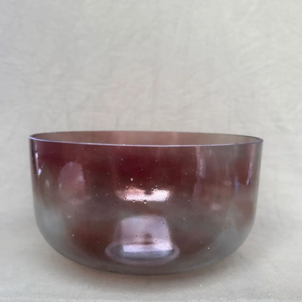 [#1416] 12" Red Spinel Infused Quartz Crystal Singing Bowl | 3F+30 | 178 Hz