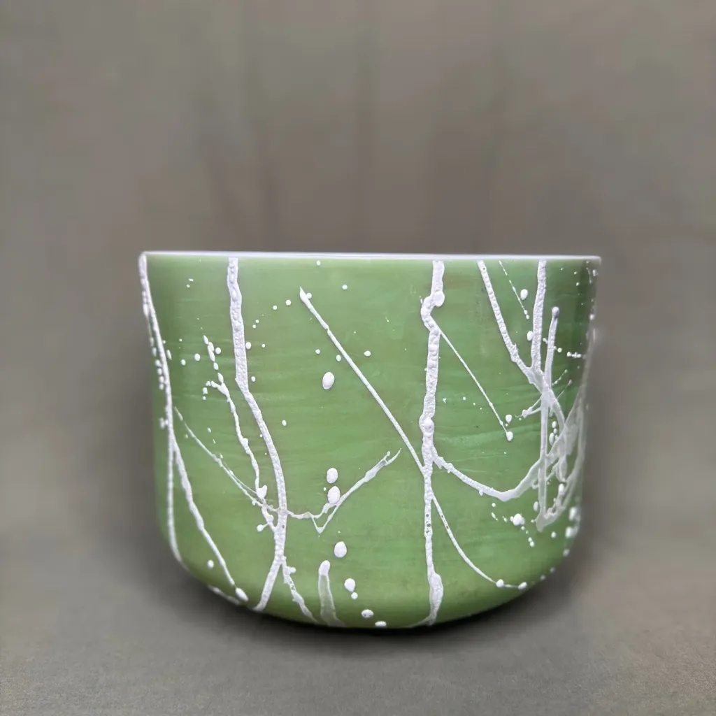 [1711] [#1711] 10" Green Aventurine Infused Quartz Crystal Singing Bowl | C-35