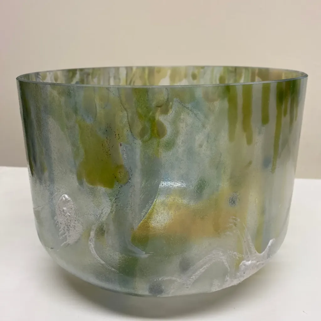 [435] Sacred Geometry Tea Quartz Crystal Singing Bowl | 10" A Note | #435