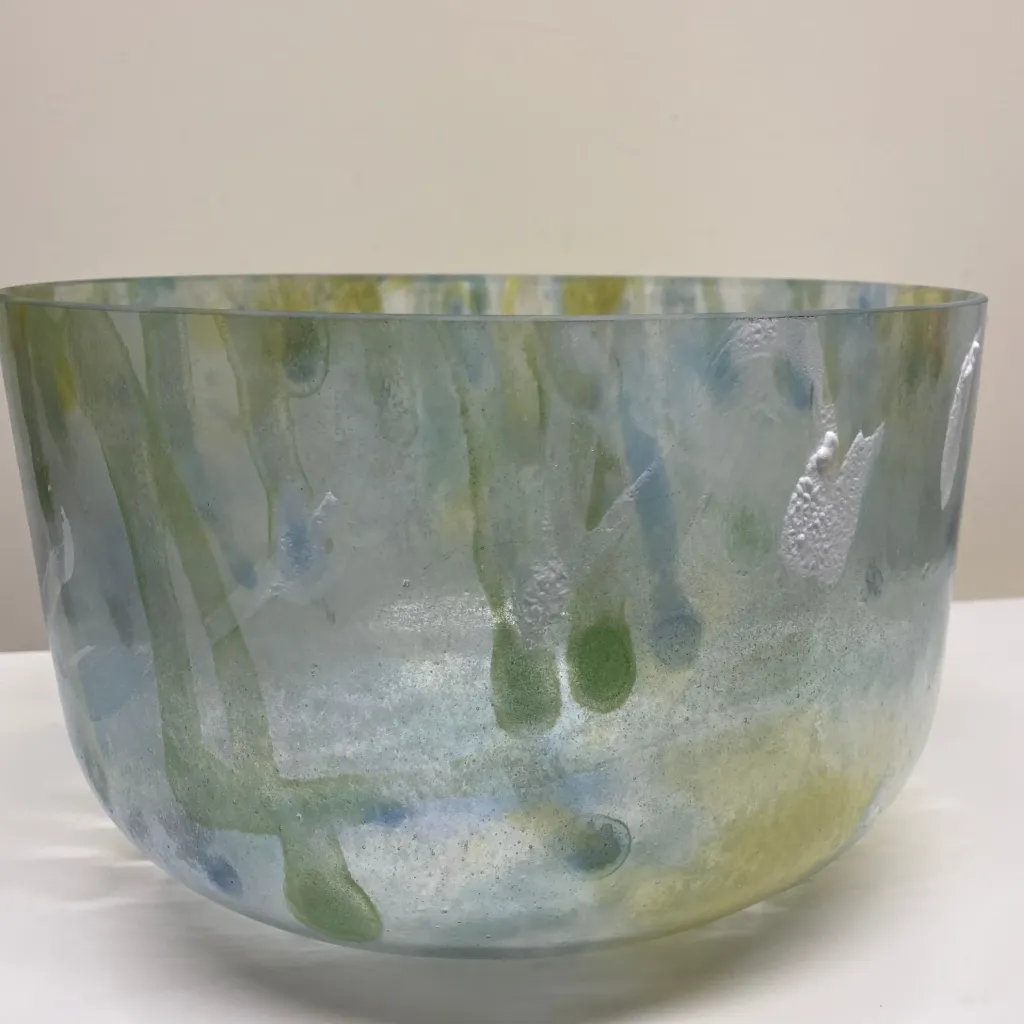 Sacred Geometry Tea Quartz Crystal Singing Bowl | 12" D Note | #456