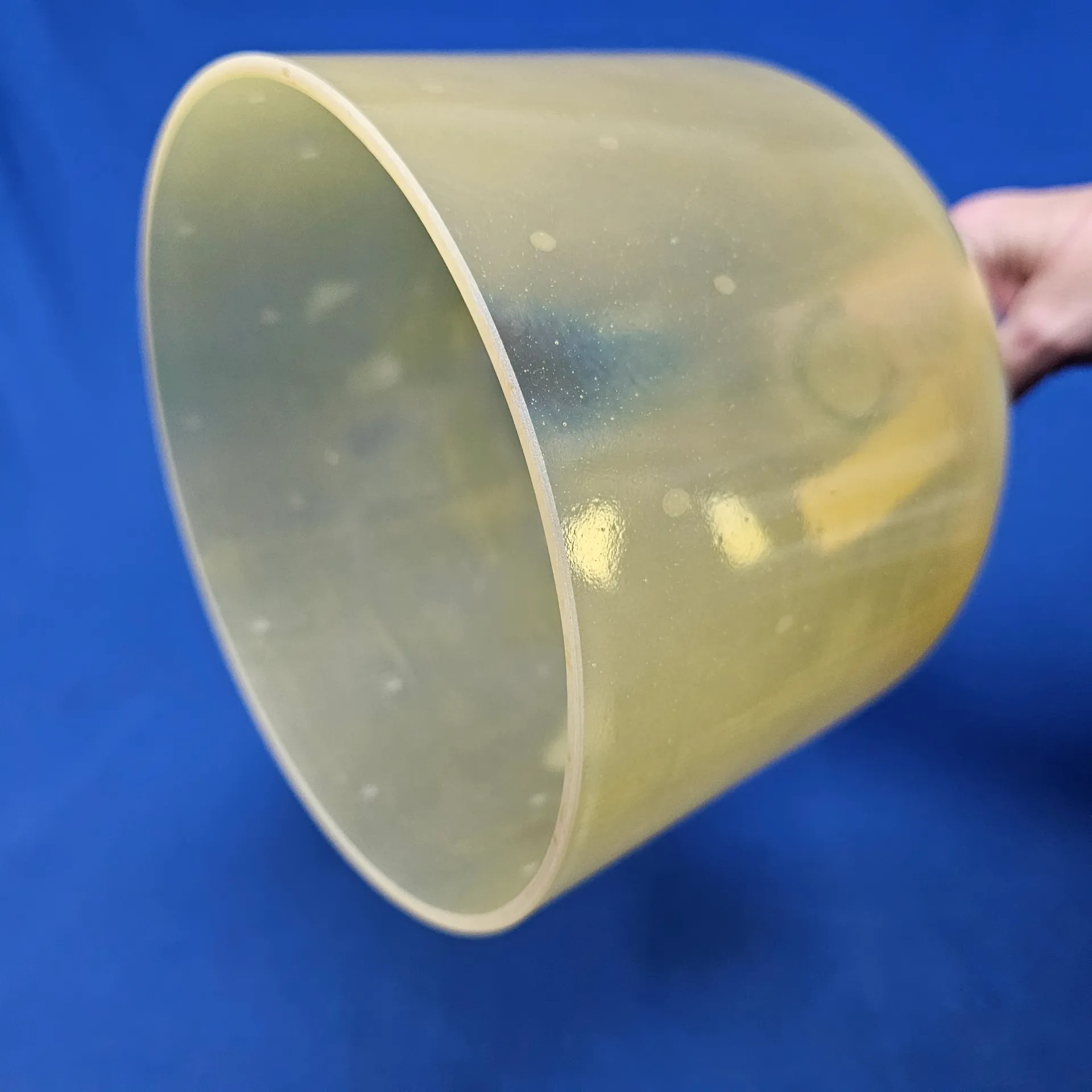 [#2103] 7" Scapolite Infused Quartz Crystal Singing Bell | 4E-25 | 325 Hz