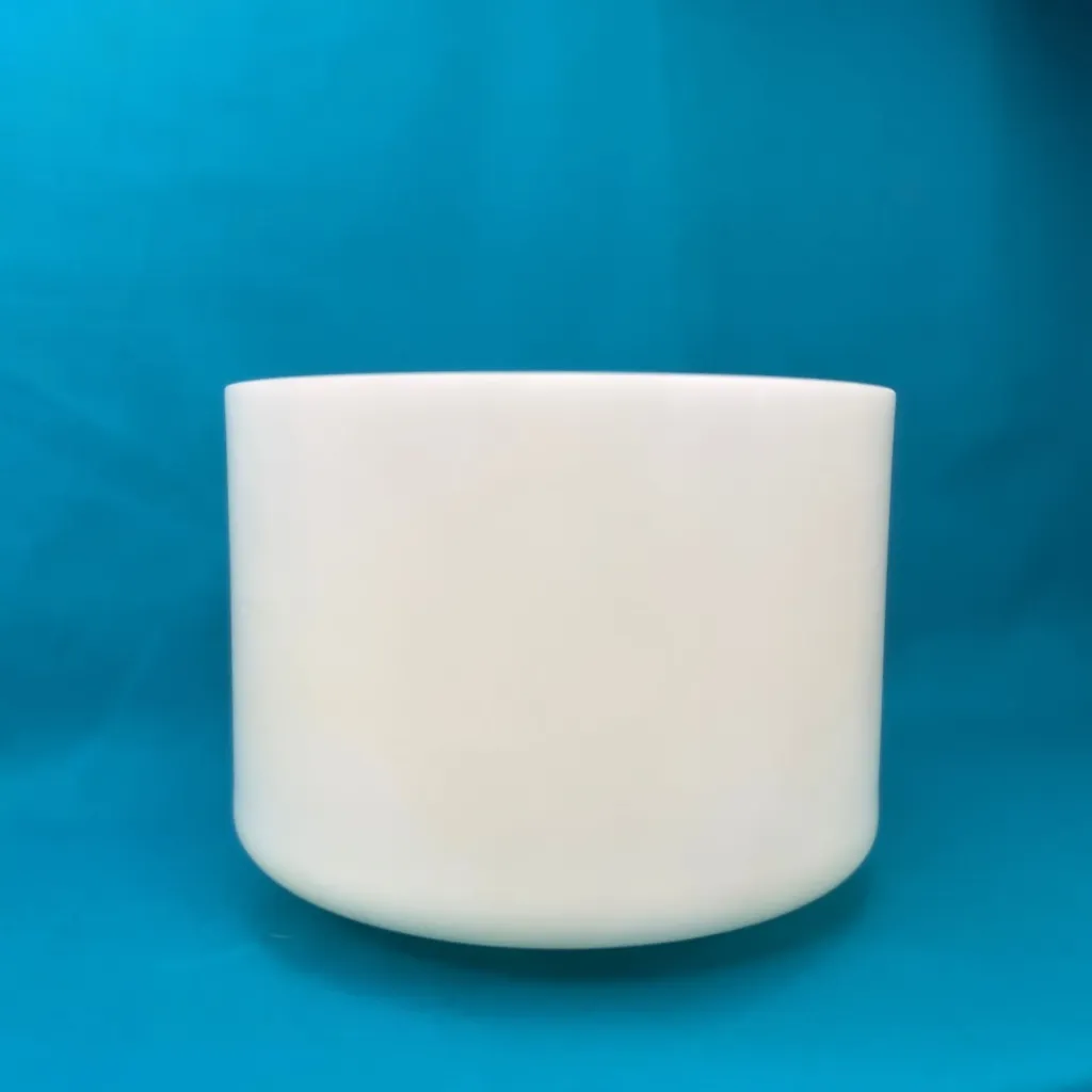 [2146] Calcium Quartz Crystal Singing Bowl | 8" F Note | C=528 Tuning | #2146