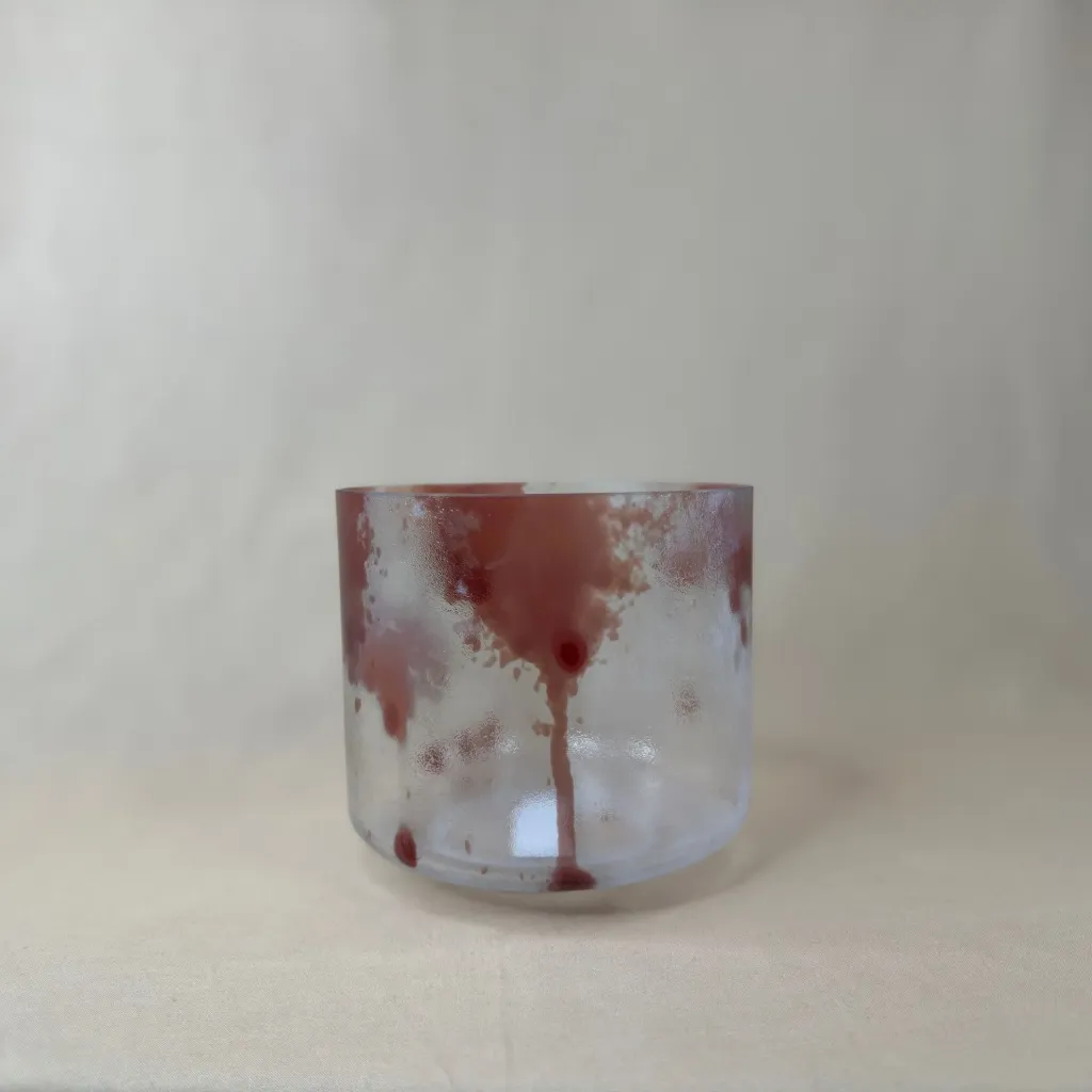 [2156] [#2156] 6.5" Dragon's Blood Infused Quartz Crystal Singing Bowl | 4G#-28 | 408 Hz