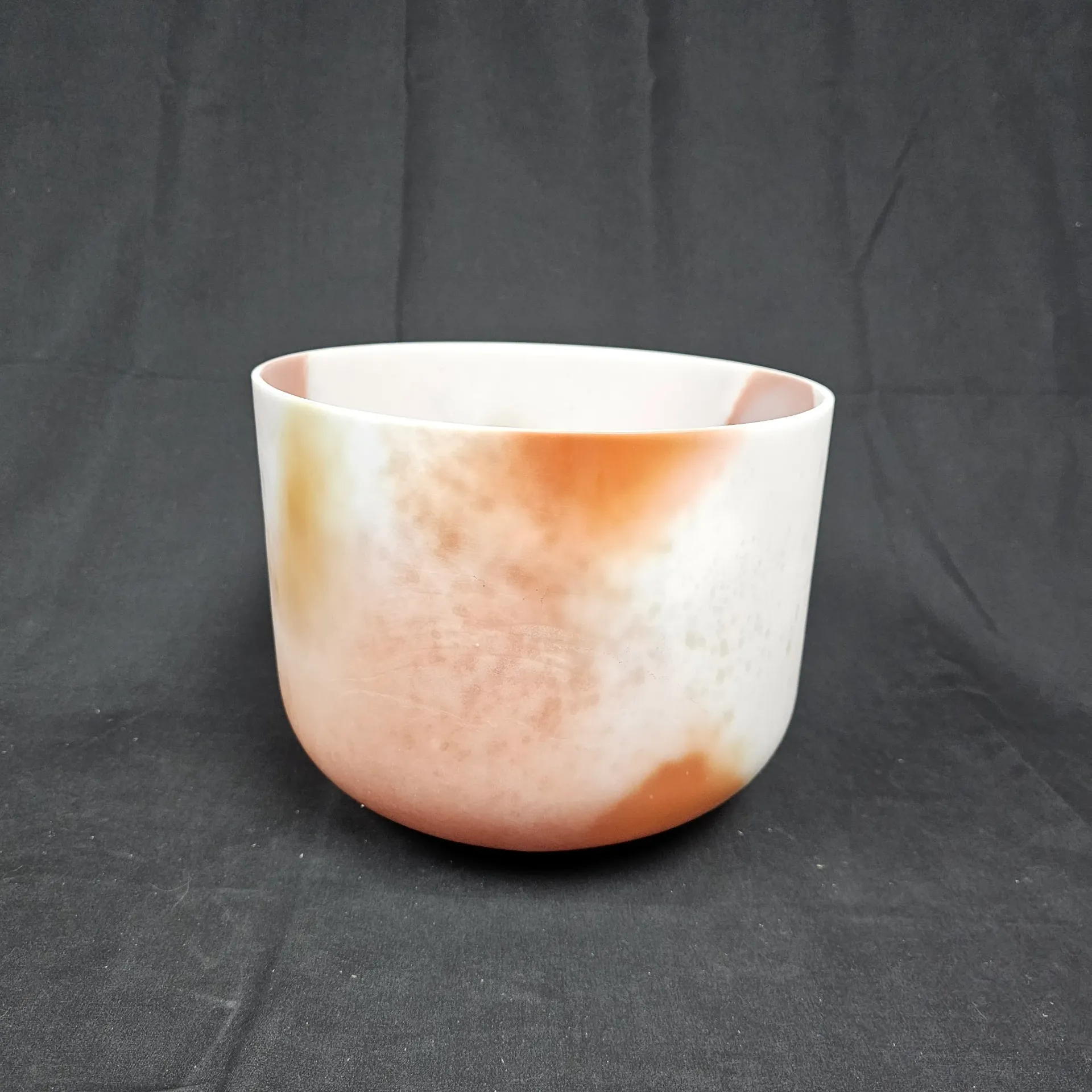 [#3584] 10" Cacao & Rose Petal Infused Quartz Crystal Singing Bowl | 3G+22 | 198 Hz