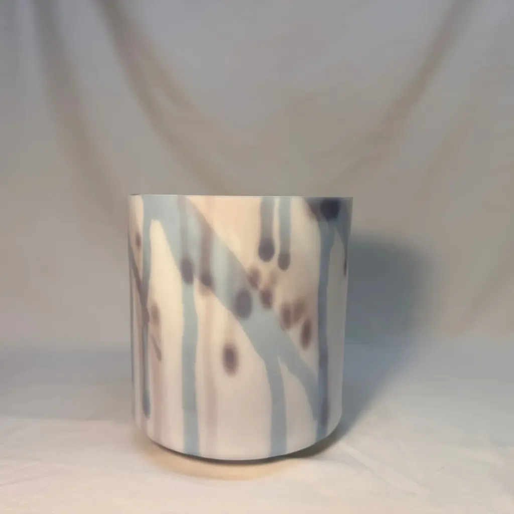 [#737] 6.5" Lepidolite Infused Quartz Crystal Singing Bowl | D+16